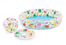 Бассейн "Фрукты" (122х25) + мяч (51) + круг (51) 12 шт/упак 59460