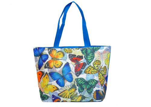 Сумка пляжная "Бабочки" (49х35х14см) 100 шт/упак Т-401 - фото 1
